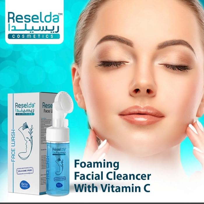Reselda Cleansing Foam Acne Foaming Cleanser | Makeup Remover and Daily Face Wash | Brightening Facial Cleanser With Vitamin C with Brush Pump (200ml) 1pc - Image 3